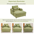 Modern Stil Sessel 42.5 Recamiere Sofa mit beweglichem Stauraum-Ottoman, zwei Getränkehaltern, Seitentaschen für Wohnzimmer Grün