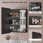 Moderner Medizinschrank mit abgerundeten Ecken, Metallrahmen und Spiegeltür, zur Wandmontage, für das Badezimmer
