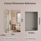 Moderner Medizinschrank mit abgerundeten Ecken, Metallrahmen und Spiegeltür, zur Wandmontage, für das Badezimmer