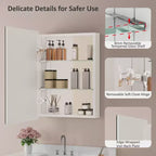 Moderner Medizinschrank mit abgerundeten Ecken, Metallrahmen und Spiegeltür, zur Wandmontage, für das Badezimmer