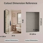 Moderner Medizinschrank mit abgerundeten Ecken, Metallrahmen und Spiegeltür, zur Wandmontage, für das Badezimmer