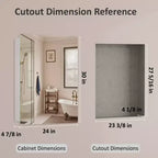 Moderner Medizinschrank mit abgerundeten Ecken, Metallrahmen und Spiegeltür, zur Wandmontage, für das Badezimmer