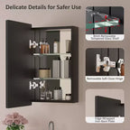 Moderner Medizinschrank mit abgerundeten Ecken, Metallrahmen und Spiegeltür, zur Wandmontage, für das Badezimmer