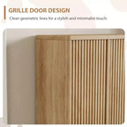 Schuhschrank Modern Geriffelt Eingangsbereich Schuhaufbewahrung 80x35x105cm Spanplatte/MDF Verstellbare Einlegeböden & Türen