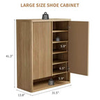 Schuhschrank Modern Geriffelt Eingangsbereich Schuhaufbewahrung 80x35x105cm Spanplatte/MDF Verstellbare Einlegeböden & Türen