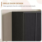 Schuhschrank Modern Geriffelt Eingangsbereich Schuhaufbewahrung 80x35x105cm Spanplatte/MDF Verstellbare Einlegeböden & Türen