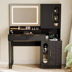 45 Wide Makeup Vanity with Large Cabinets, Drawers, Wooden Vanity Desk, Large Capacity for Bedroom