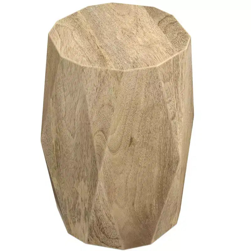 15 Zoll breiter moderner Beistelltisch aus massivem Mangoholz, montiert
