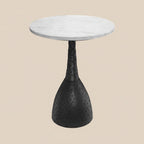 Theobald 16 inch Wide Round Contemporary Modern Side Table in Black