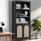 5-Tier Tall Storage Cabinet, Bookshelf Organizer for Living Room, Hallway & Entryway, Black