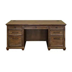 Martin Furniture Porter Traditional Wood Double Pedestal Executive Desk Brown: No Assembly, 68.5" Width, All Purpose Drawer