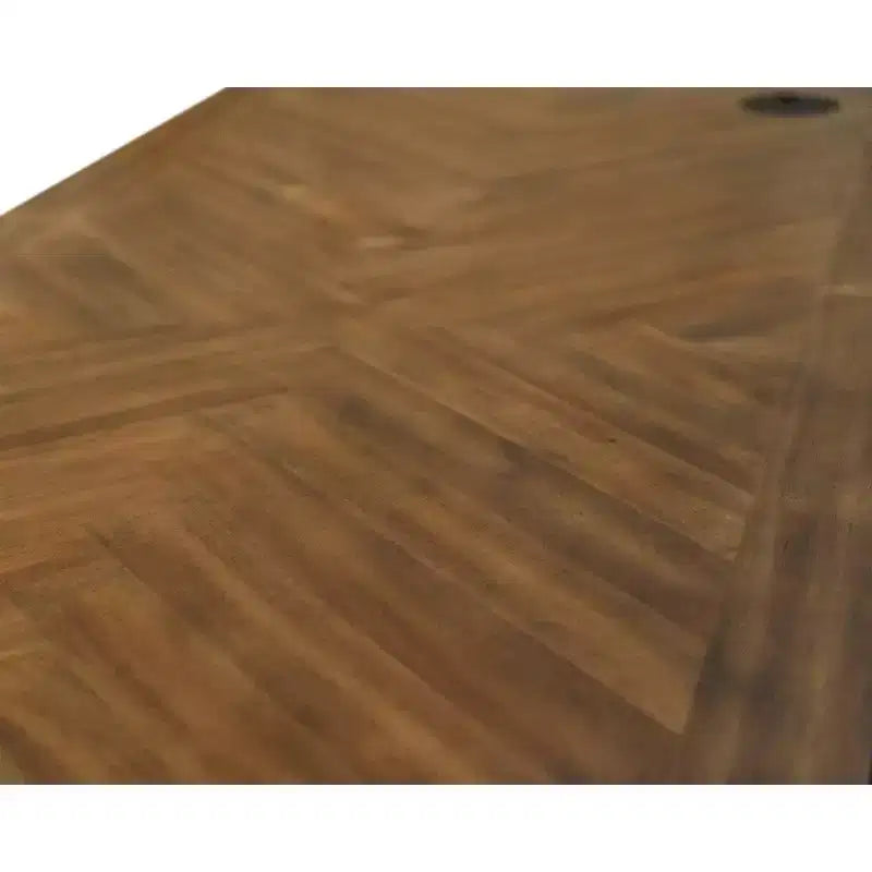 Traditioneller Schreibtisch aus Holz mit zwei Sockeln, Braun: Keine Montage erforderlich, 174 cm Breite, Allzweckschublade
