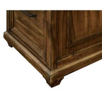 Traditioneller Schreibtisch aus Holz mit zwei Sockeln, Braun: Keine Montage erforderlich, 174 cm Breite, Allzweckschublade