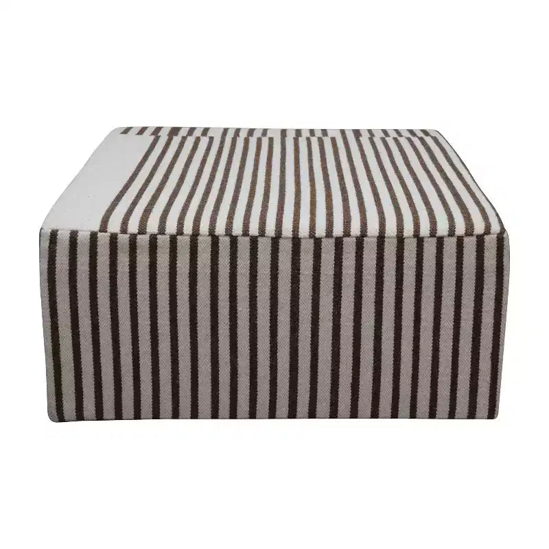 Storied Home Kilim Coffee Table Cream & Brown: Square No Assembly MDF 4 Point/Leg