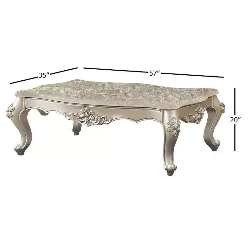 57" Bently Couchtisch mit Marmorplatte und Champagner