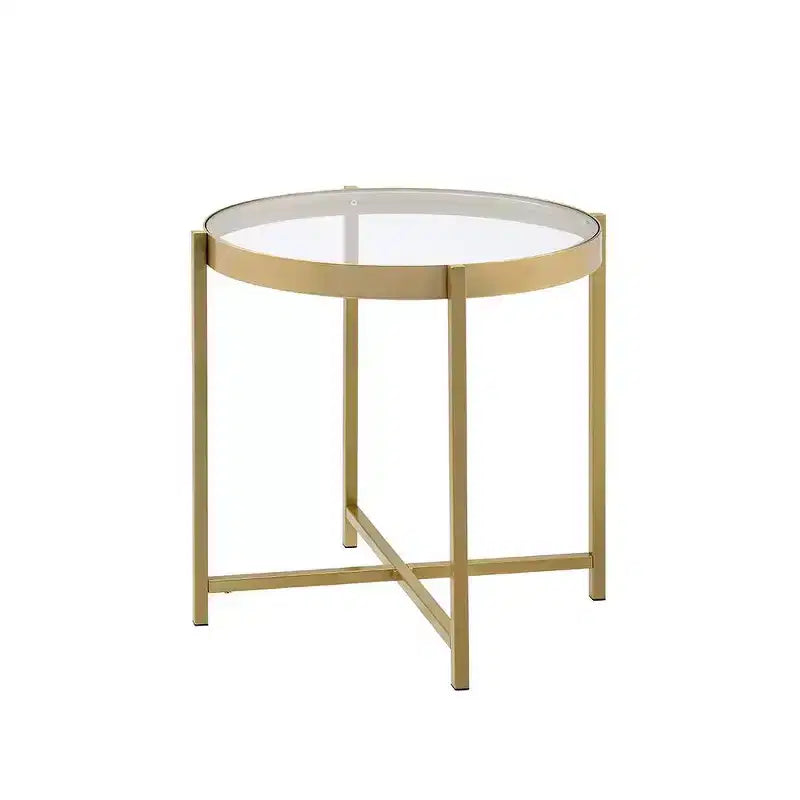 Tischplatte aus transparentem Glas, Gold