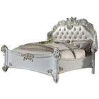 100" California King Bed Vendome Bed Synthetic Leather and Antique Pearl Finish - Acme Furniture