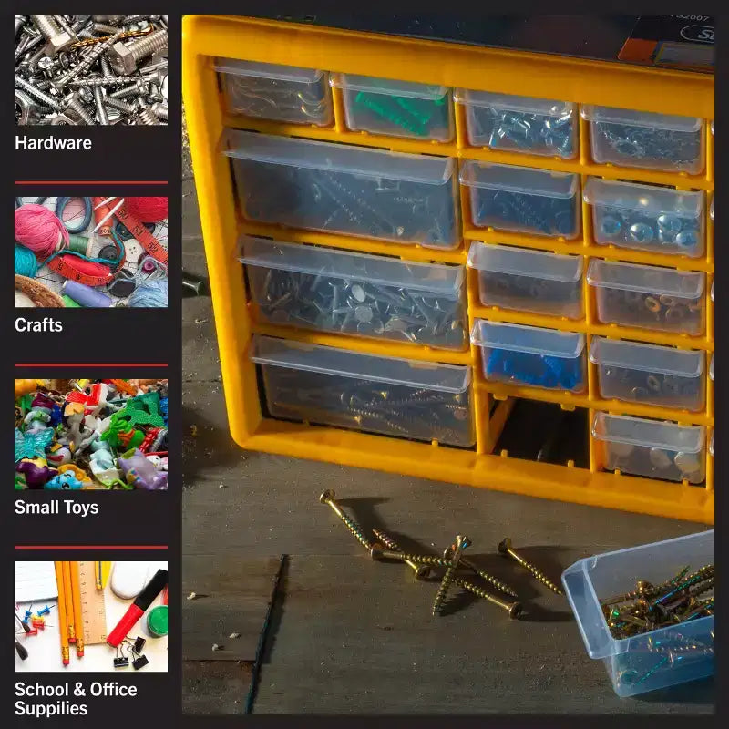 Kleinteile-Organizer, Gelb
