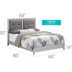 Gepolstertes Queen-Panel-Bett