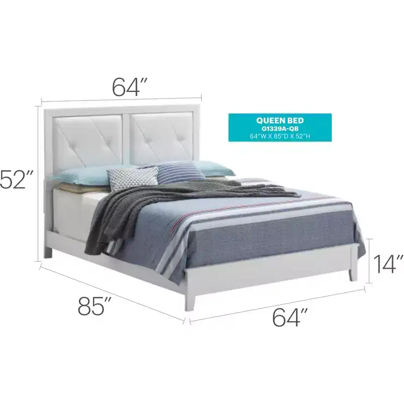 Gepolstertes Queen-Panel-Bett