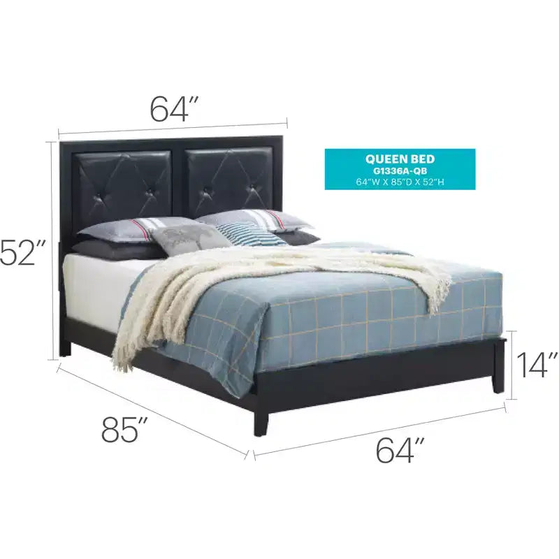Gepolstertes Queen-Panel-Bett