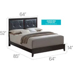 Gepolstertes Queen-Panel-Bett