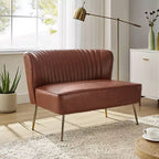 47 Zeitgenössisches Ohrensessel-Loveseat für Wohn- und Schlafzimmer, bequemes, armloses Sofa mit Metallbeinen