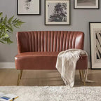 47 Zeitgenössisches Ohrensessel-Loveseat für Wohn- und Schlafzimmer, bequemes, armloses Sofa mit Metallbeinen