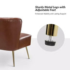 47 Zeitgenössisches Ohrensessel-Loveseat für Wohn- und Schlafzimmer, bequemes, armloses Sofa mit Metallbeinen