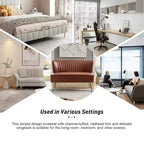 47 Zeitgenössisches Ohrensessel-Loveseat für Wohn- und Schlafzimmer, bequemes, armloses Sofa mit Metallbeinen