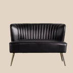 47 Zeitgenössisches Ohrensessel-Loveseat für Wohn- und Schlafzimmer, bequemes, armloses Sofa mit Metallbeinen
