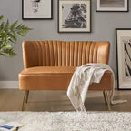 47 Zeitgenössisches Ohrensessel-Loveseat für Wohn- und Schlafzimmer, bequemes, armloses Sofa mit Metallbeinen