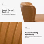 47 Zeitgenössisches Ohrensessel-Loveseat für Wohn- und Schlafzimmer, bequemes, armloses Sofa mit Metallbeinen