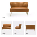 47 Zeitgenössisches Ohrensessel-Loveseat für Wohn- und Schlafzimmer, bequemes, armloses Sofa mit Metallbeinen