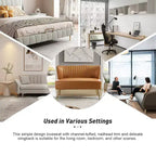 47 Zeitgenössisches Ohrensessel-Loveseat für Wohn- und Schlafzimmer, bequemes, armloses Sofa mit Metallbeinen