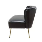 47 Zeitgenössisches Ohrensessel-Loveseat für Wohn- und Schlafzimmer, bequemes, armloses Sofa mit Metallbeinen