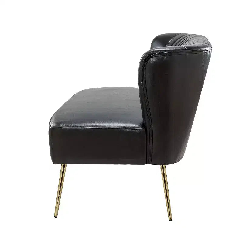 47 Zeitgenössisches Ohrensessel-Loveseat für Wohn- und Schlafzimmer, bequemes, armloses Sofa mit Metallbeinen