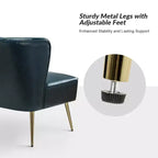 47 Zeitgenössisches Ohrensessel-Loveseat für Wohn- und Schlafzimmer, bequemes, armloses Sofa mit Metallbeinen