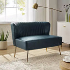 47 Zeitgenössisches Ohrensessel-Loveseat für Wohn- und Schlafzimmer, bequemes, armloses Sofa mit Metallbeinen