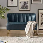 47 Zeitgenössisches Ohrensessel-Loveseat für Wohn- und Schlafzimmer, bequemes, armloses Sofa mit Metallbeinen