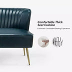 47 Zeitgenössisches Ohrensessel-Loveseat für Wohn- und Schlafzimmer, bequemes, armloses Sofa mit Metallbeinen