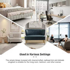 47 Zeitgenössisches Ohrensessel-Loveseat für Wohn- und Schlafzimmer, bequemes, armloses Sofa mit Metallbeinen