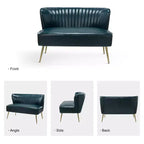 47 Zeitgenössisches Ohrensessel-Loveseat für Wohn- und Schlafzimmer, bequemes, armloses Sofa mit Metallbeinen
