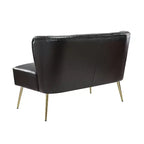 47 Zeitgenössisches Ohrensessel-Loveseat für Wohn- und Schlafzimmer, bequemes, armloses Sofa mit Metallbeinen