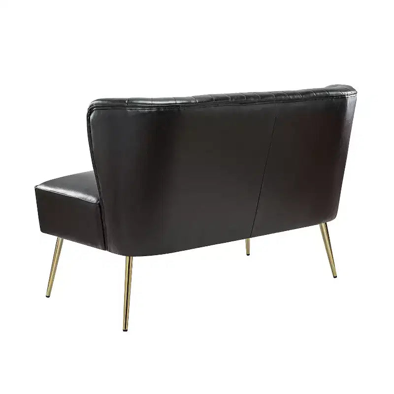 47 Zeitgenössisches Ohrensessel-Loveseat für Wohn- und Schlafzimmer, bequemes, armloses Sofa mit Metallbeinen