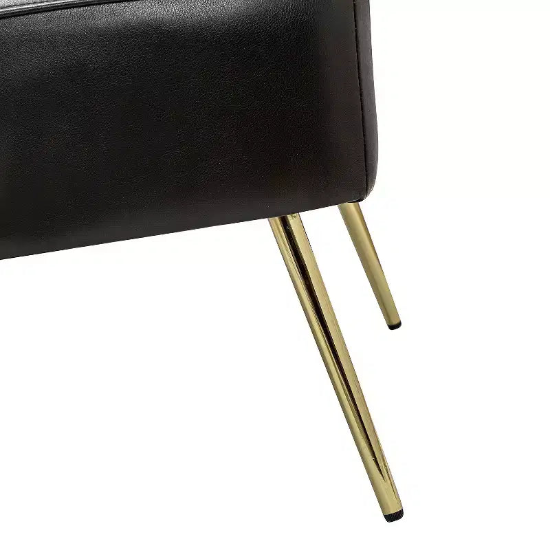 47 Zeitgenössisches Ohrensessel-Loveseat für Wohn- und Schlafzimmer, bequemes, armloses Sofa mit Metallbeinen