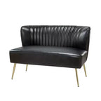 Monica 47 Contemporary Wing back Loveseat for Living Room and Bedroom Comfy Armless 2-Seater Sofa with Metal Legs | KARAT HOME