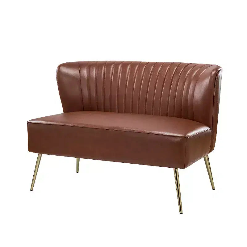 47 Zeitgenössisches Ohrensessel-Loveseat für Wohn- und Schlafzimmer, bequemes, armloses Sofa mit Metallbeinen