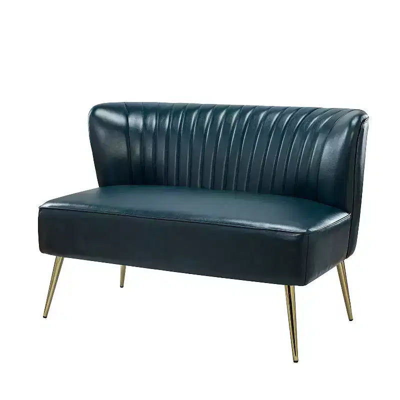 47 Zeitgenössisches Ohrensessel-Loveseat für Wohn- und Schlafzimmer, bequemes, armloses Sofa mit Metallbeinen