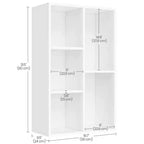 Bücherregal Standregal mit 5 Fächern und Würfel-Organizer, Ausstellungsregal für kleine Räume, Weiß